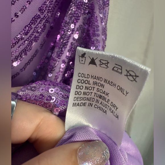 Hello Molly Stars Shining Bright Lavender Purple Sequin Strapless Mini Dress XS - Picture 13 of 14